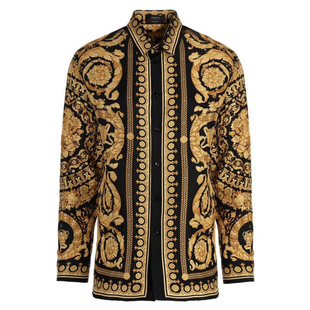 Versace Gold Silk Men's Blouse